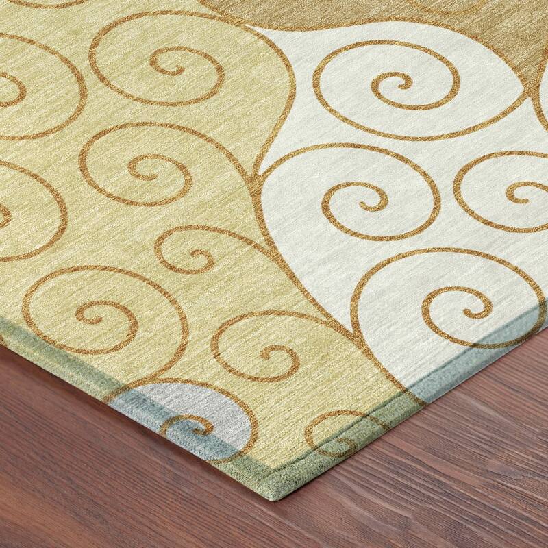 Machine Washable Indoor/ Outdoor Swirly Chantille Rug