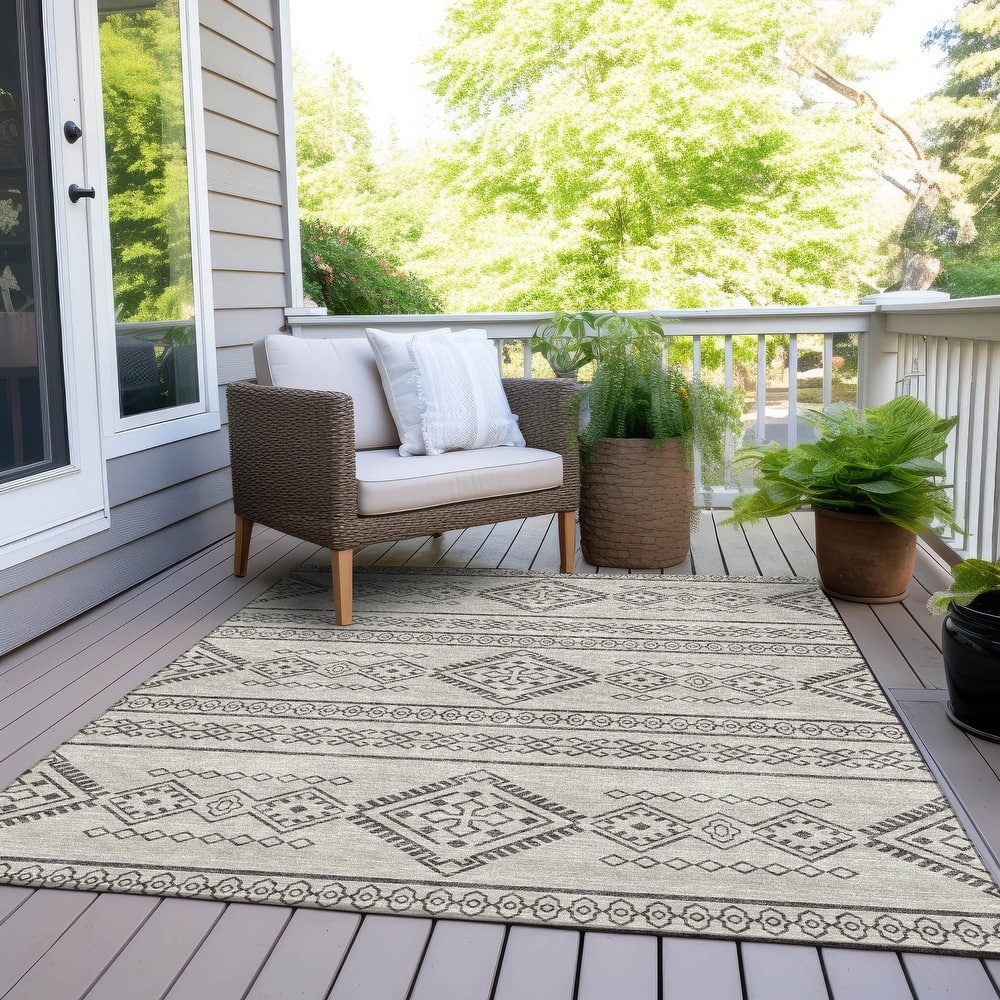 Machine Washable Indoor/ Outdoor Chantille Moroccan Boho Rug