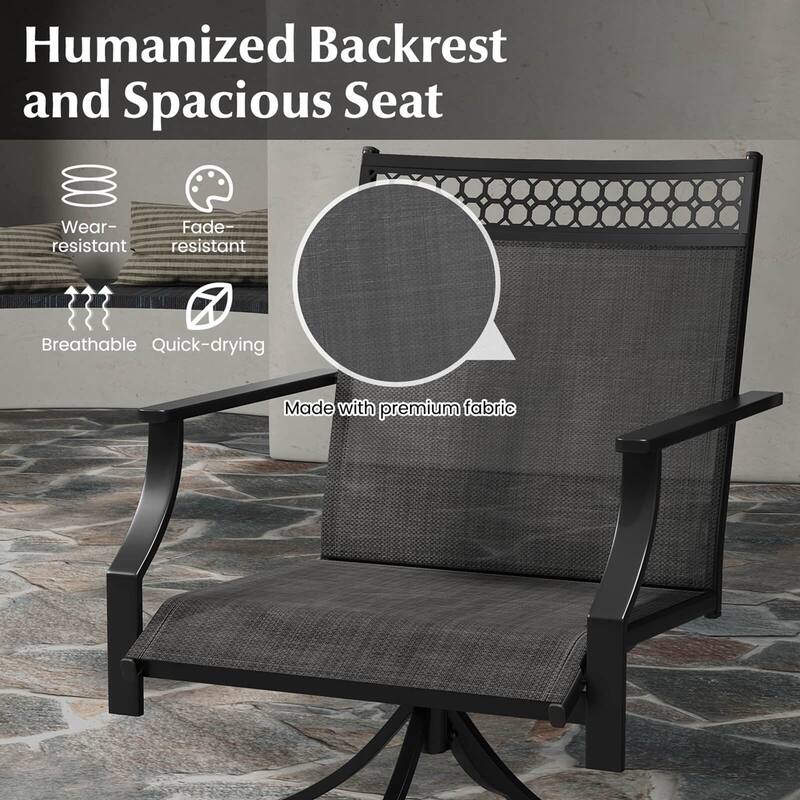 2/4 PCS Swivel Outdoor Chairs Patio Dining Chairs W/ Round Steel Base
