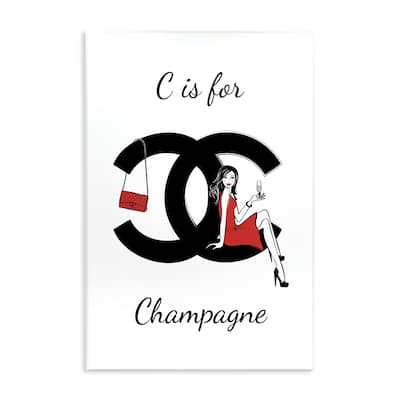 Stupell Glam C Is For Champagne Wall Plaque Art Design By Martina Pavlova