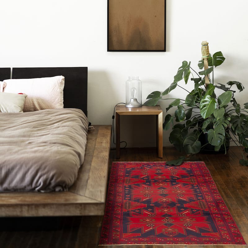 ECARPETGALLERY Hand-knotted Teimani Red Wool Rug - 3'9 x 6'8