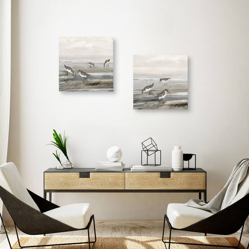 Evening Beach I, Evening Beach II by Sally Swatland Canvas Art Prints