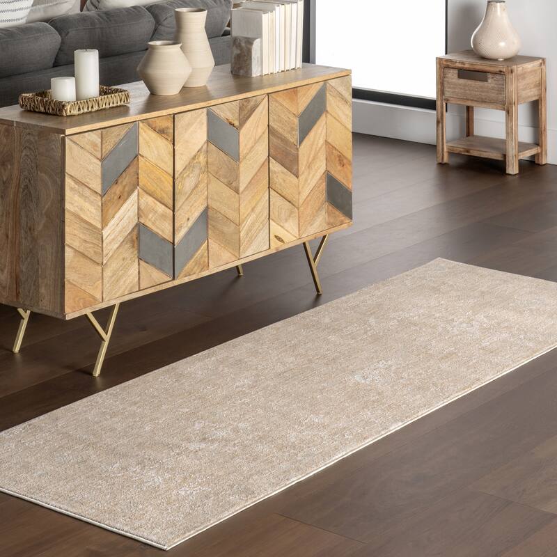Nuloom Kristin Medallion Fringe Area Rug - 2' x 8' Runner - Light Brown - Runner
