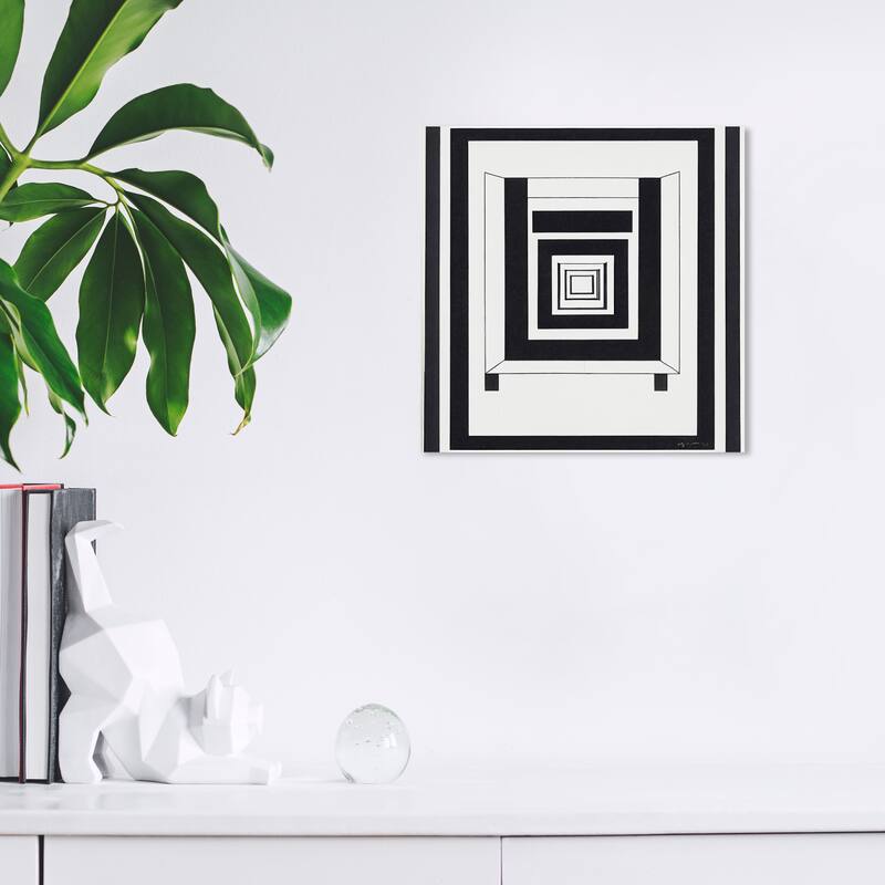 Wynwood Studio Canvas Abstract Minimalist Gate Black and Modern & Contemporary Wall Art Canvas Print - 12 x 12