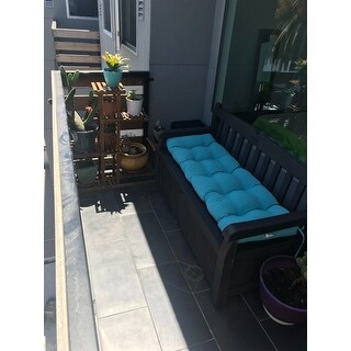 bench keter storage cushion gallon driftwood havenside outdoor inch eden resin deck brown box weather