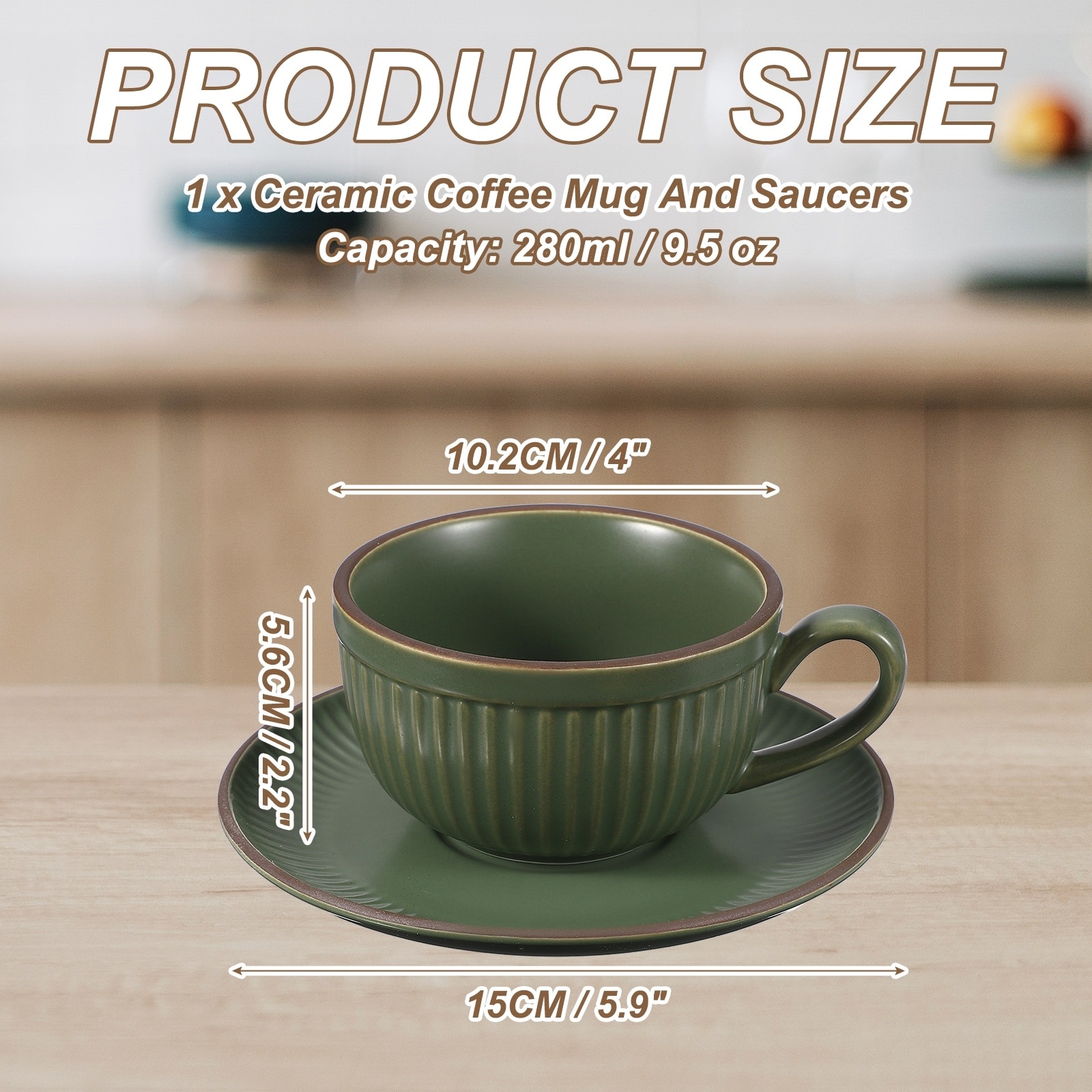 Handmade Vintage Espresso Cups, Coffee Cups and Saucers Ceramic Tea Cup with Handle Dishwasher and Microwave Safe for Gifts