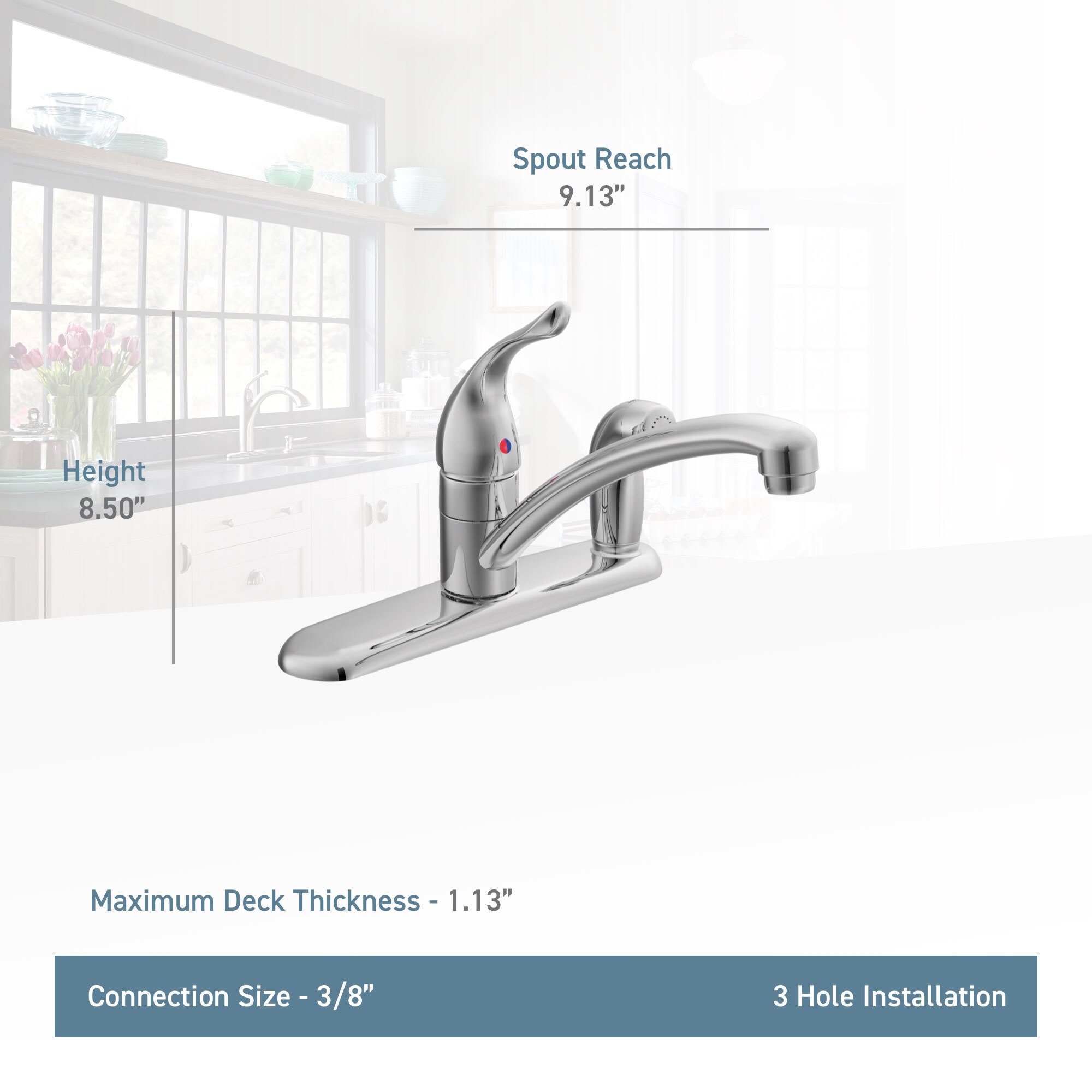 Shop Moen 7434 Chateau Single Handle Kitchen Faucet With Side