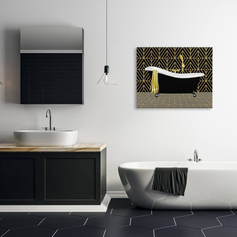 Stupell Deco Patterned Bathtub Canvas Wall Art Design By Conrad Knutsen