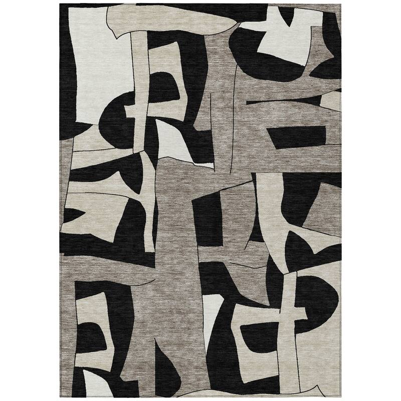 Machine Washable Indoor/ Outdoor Modern Crestone Chantille Rug