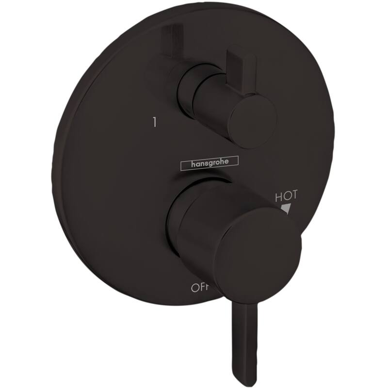 Hansgrohe S Pressure Balanced Valve Trim with Integrated 2 Outlet - Matte Black