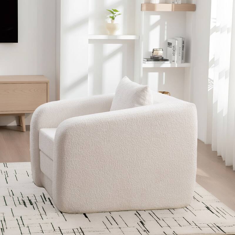 40"W Single Foldable Sofa Bed Equipped with Armrest and Backrest