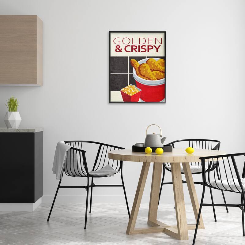 Stupell Golden & Crispy Fried Food Framed Giclee Art Design By Kim Allen