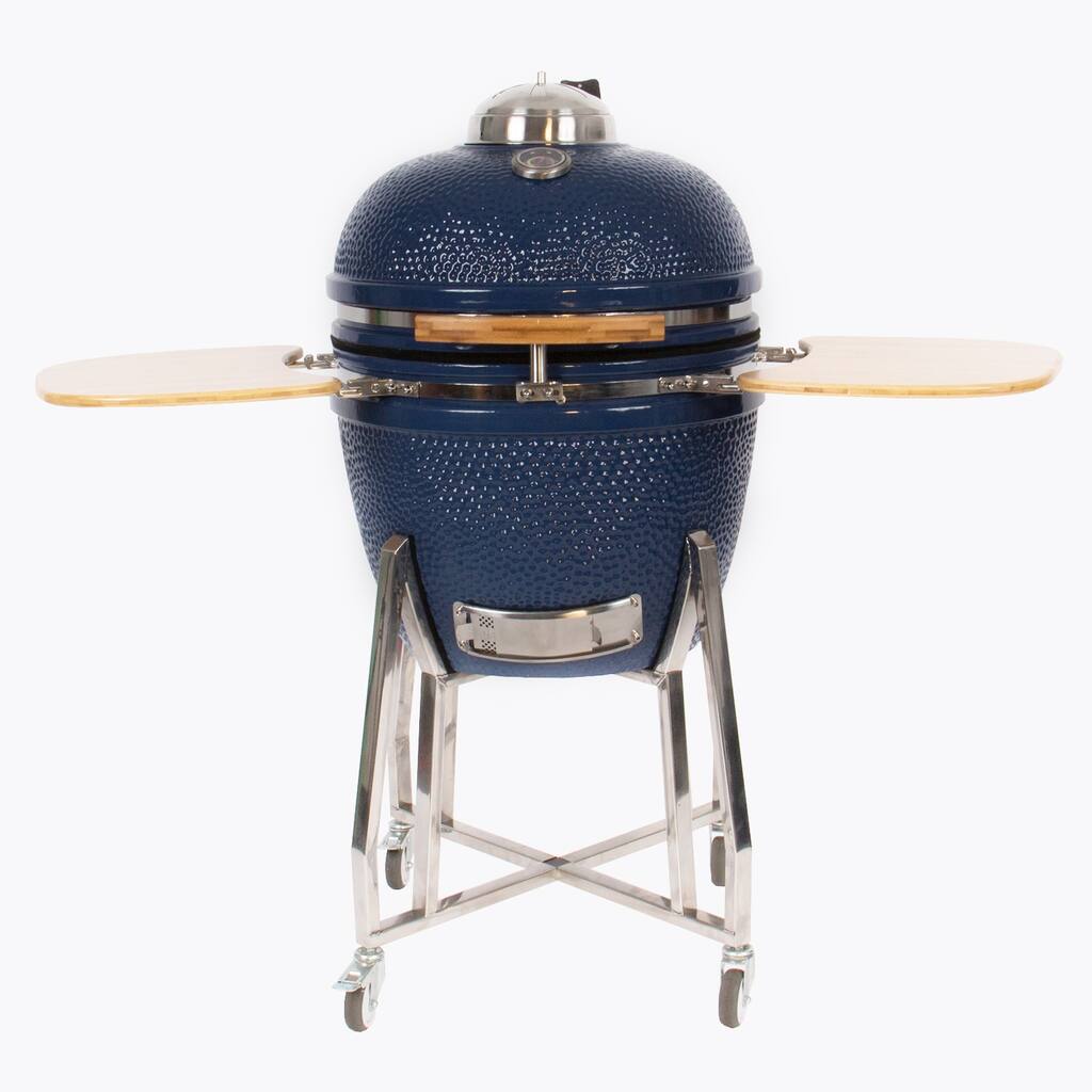 Lifesmart 24" Kamado Ceramic Grill - Blue