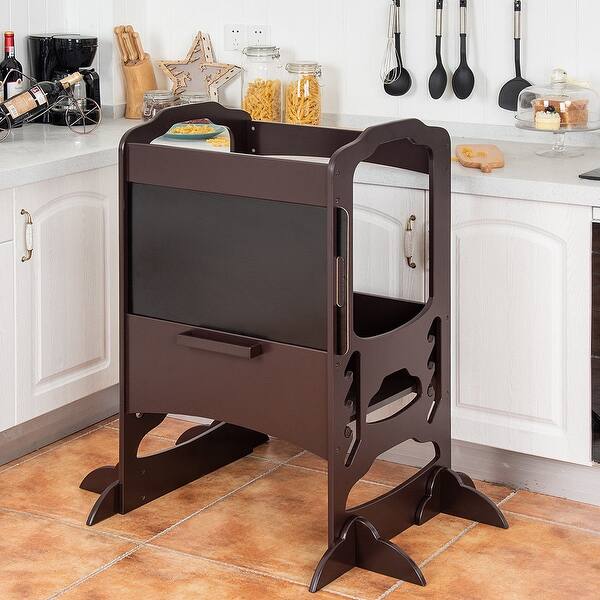 Shop Costway Kids Height Adjustable Kitchen Step Stool Toddlers W