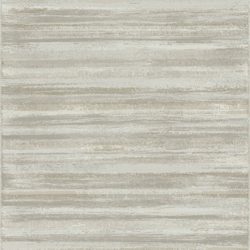 Galerie Wallcoverings Italian Style Distressed Horizontal Stripe Vinyl on Non-woven Luster Wallpaper Roll - 33 feet x 21 inches - Silver