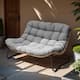 Option Gray cushion, Brown rattan, Black frame