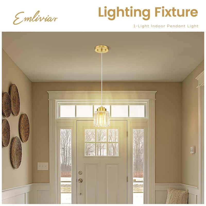 3-Pack Clear Fluted Ripple Glass Adjustable Pendant Lights