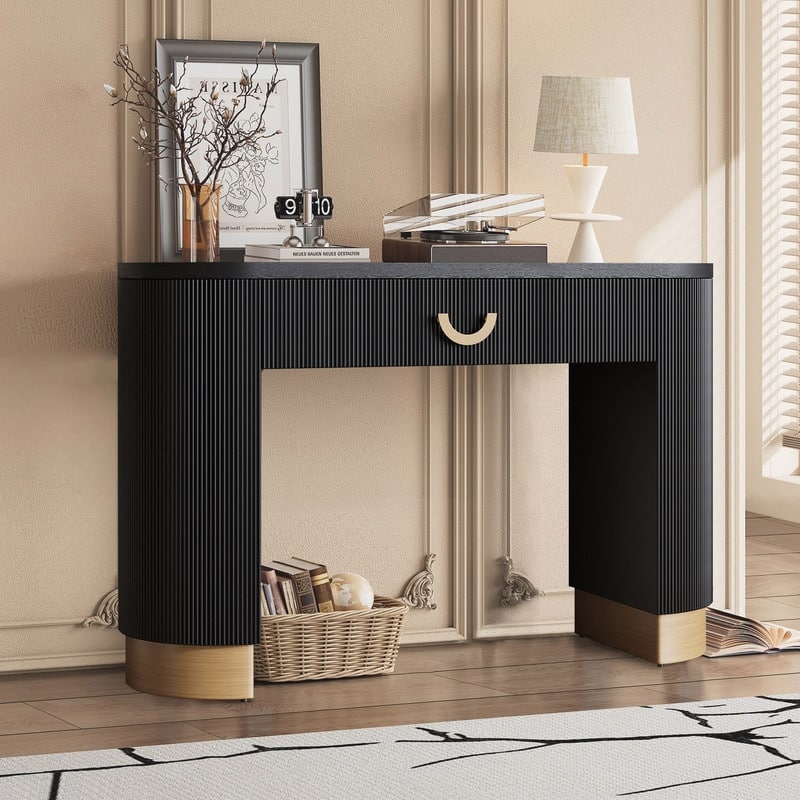 Modern Console Table with Functional Drawer for Compact Storage Solutions