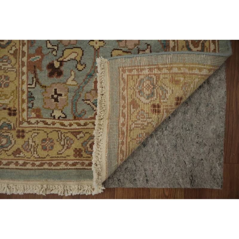 Hand Knotted Oriental 100% Wool Carpet Traditional Floral Navy Blue & Blues Ziegler Area Rug - 4' 0'' X 2' 0''