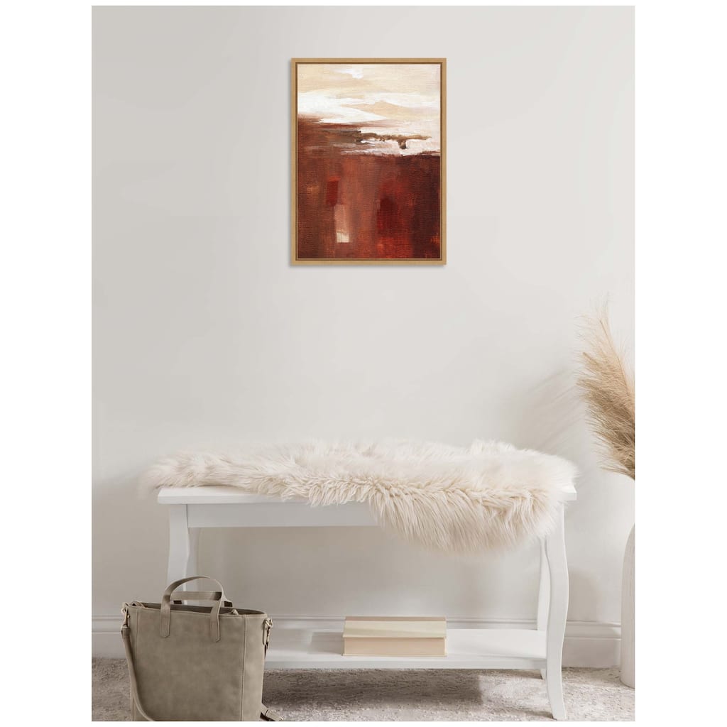 Kate and Laurel Sylvie Earthen Abstract Framed Canvas by Nikita Jariwala