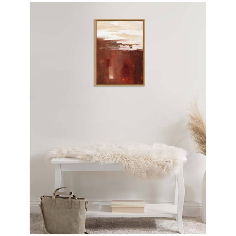 Kate and Laurel Sylvie Earthen Abstract Framed Canvas by Nikita Jariwala