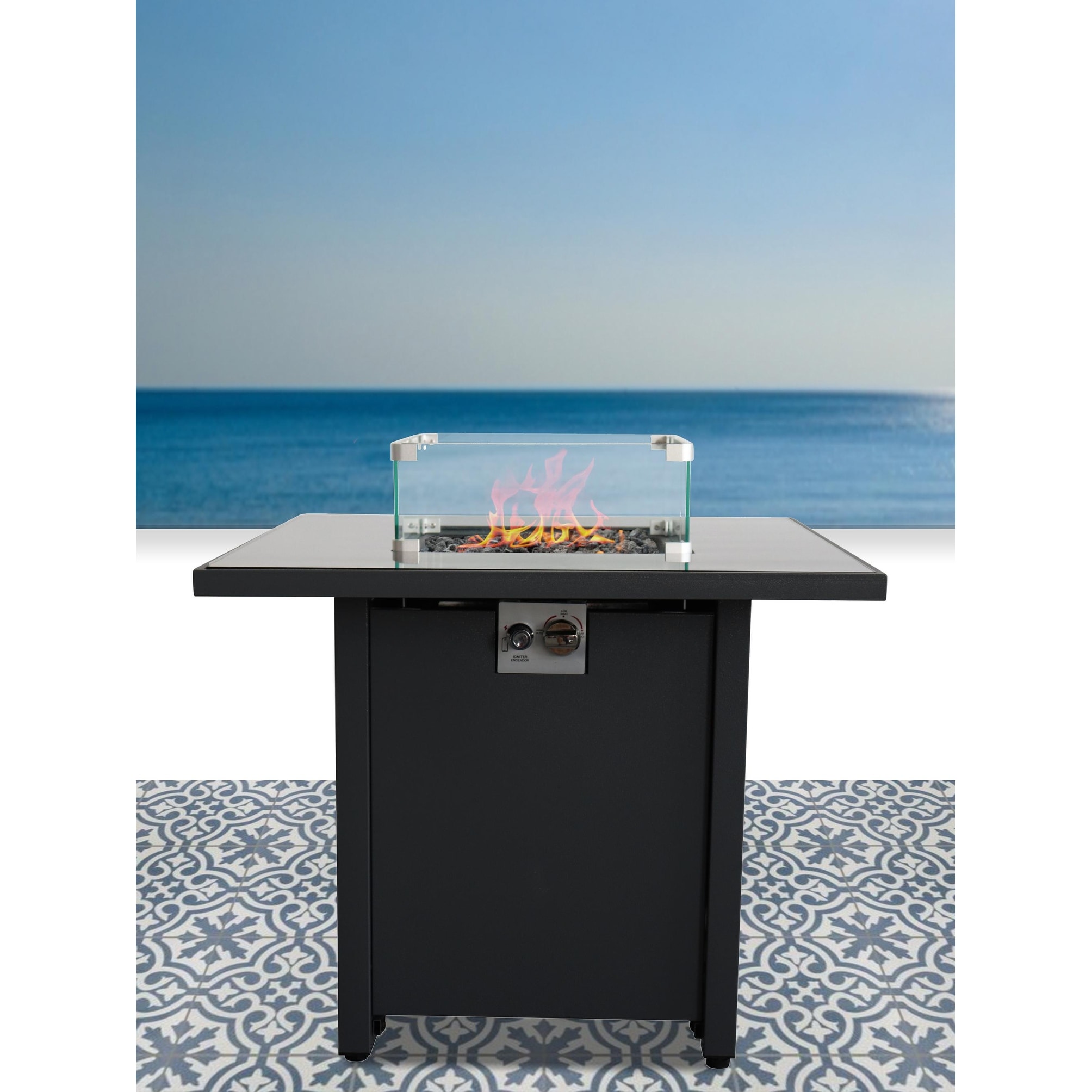 30 Inch Outdoor Propane Home Garden Backyard Steel Fireplace,40000 BTU Fire Pit聽