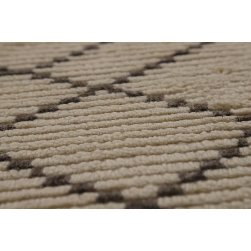 Trellis Moroccan Oriental Area Rug Handmade Wool Carpet - 5'2" x 8'1"