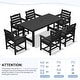 preview thumbnail 5 of 82, 7-Piece HDPE Outdoor Dining Table Sets with Umbrella Hole - 1-Table 6-Chairs