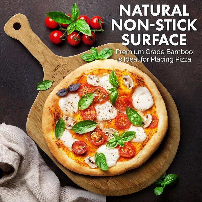 Zulay Kitchen Authentic Bamboo Pizza Peel Wood