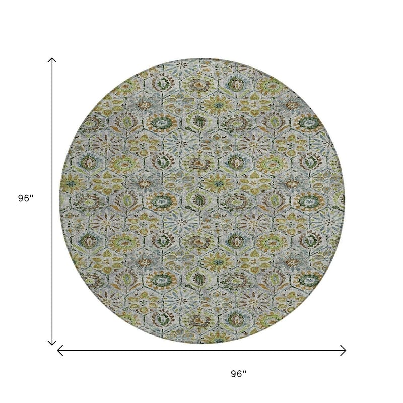 HomeRoots Floral Transitional Rectangle Outdoor Rug