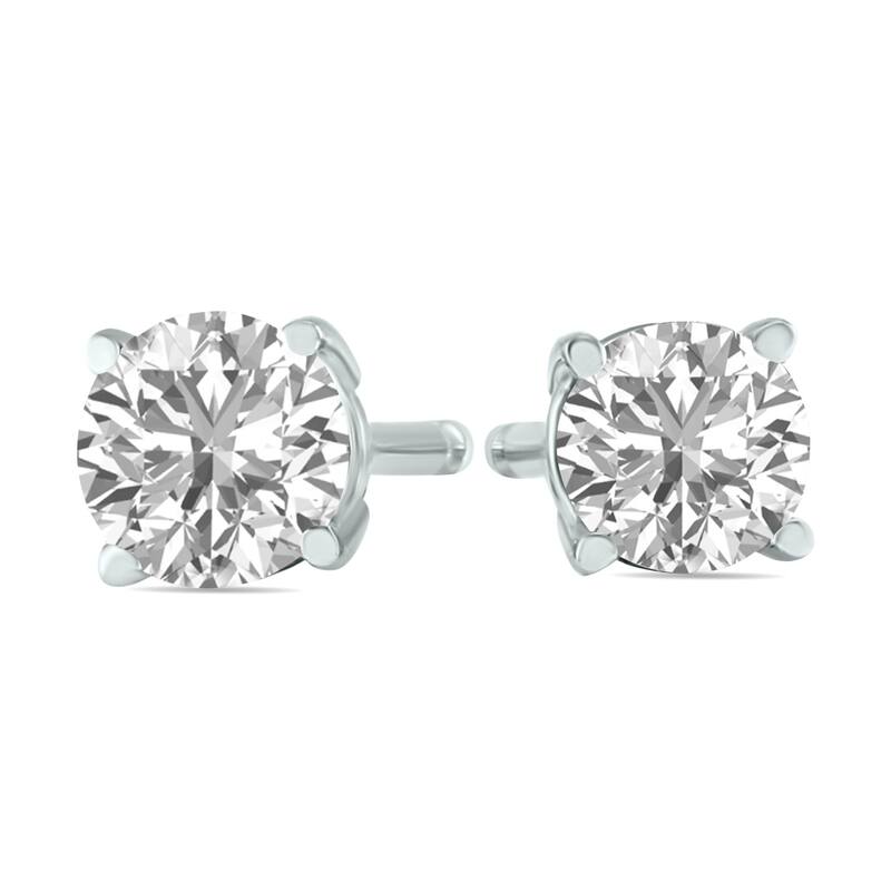Marquee 1/4 Carat TW Lab Grown Diamond Round Solitaire Stud Earrings in 14K White Gold