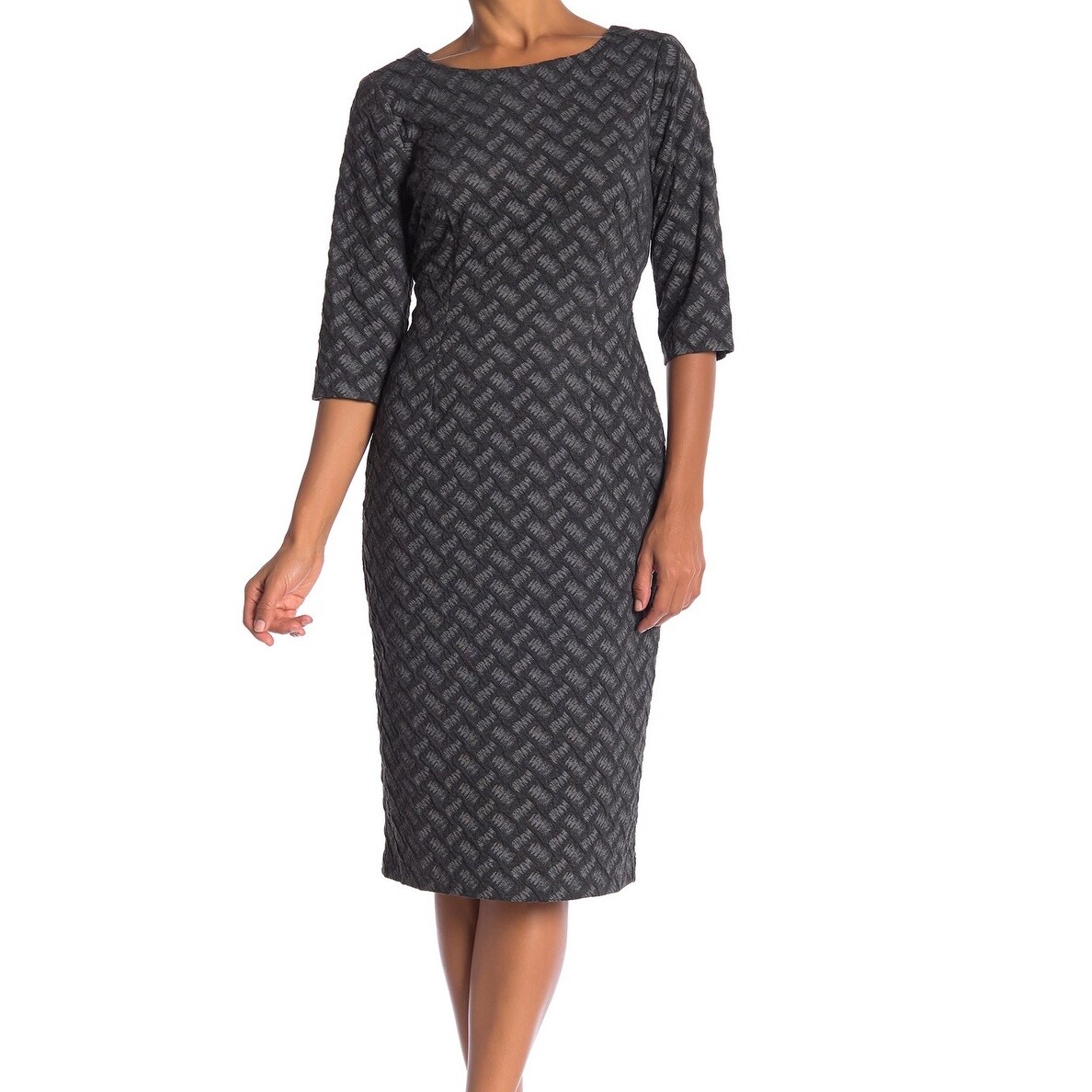 charcoal grey sheath dress