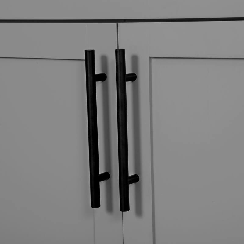 59" Double Sink Bathroom Vanity with SMC Top, Solid Wood Frame & Soft Close Doors, Gray Storage Cabinet