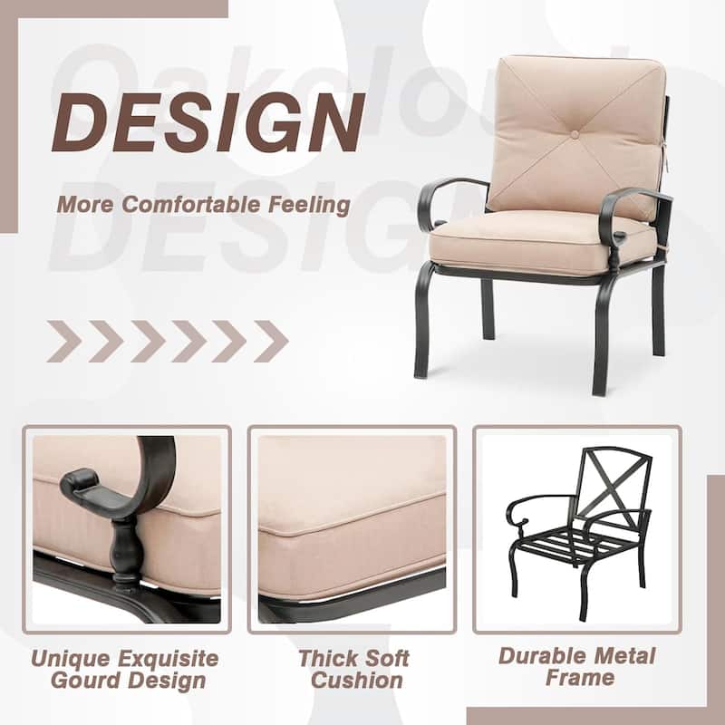 SUNCROWN 2-piece Outdoor Patio Cushioned Dining Chairs