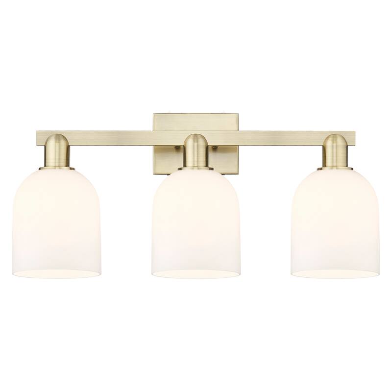 Innovations Lighting Endless Possibilities Arcadia - Bella - 3 Light 25" Bath Vanity Light - Antique Brass/White