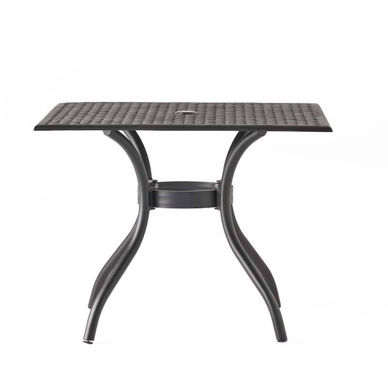 Cayman Outdoor Cast Aluminum Dining Table (ONLY) by Christopher Knight Home - Black Sand