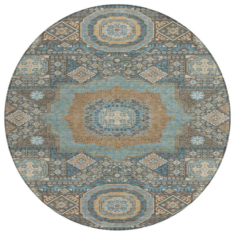 Machine Washable Indoor/ Outdoor Traditonal Isaiah Chantille Rug