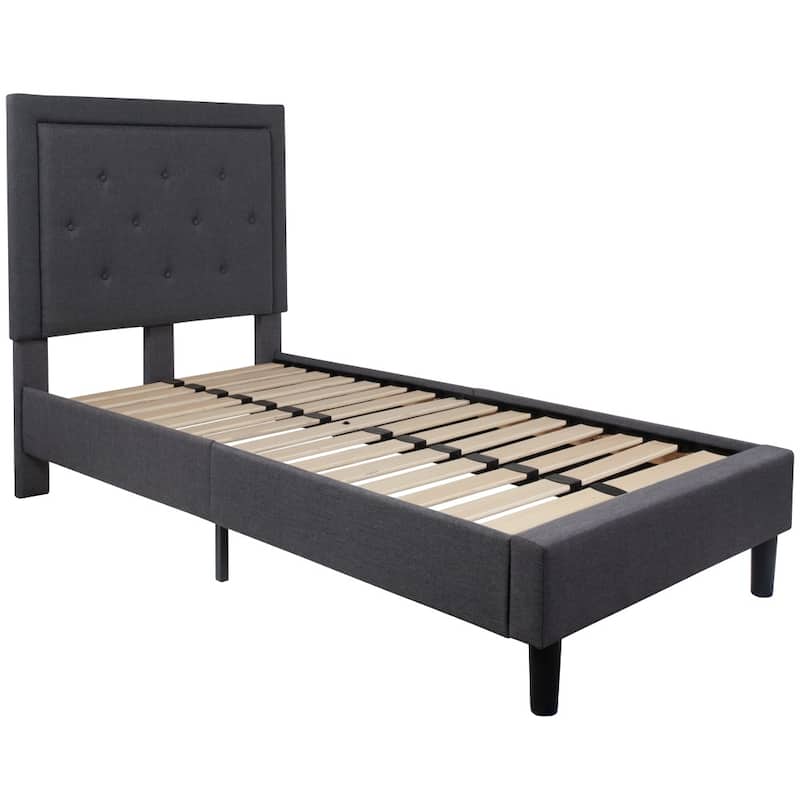 Panel Tufted Upholstered Platform Bed
