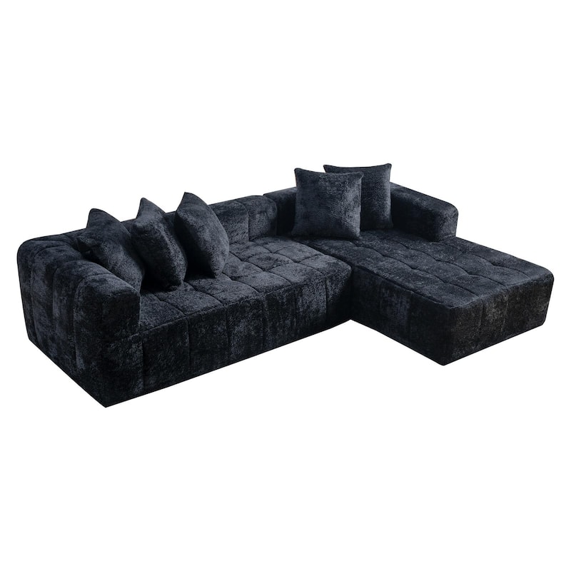 107.9"Cloud Modular Sectional Sofa Couch with L-Shape Chaise, Upholstered Couches for Bedroom, Deep Seat Corner Couch