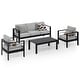 preview thumbnail 18 of 47, Royalcraft 4-Piece All-Aluminum Patio Set with 5" Cushions & 3.2" Widened Armrest, Seats 5, 250 lbs - 4-Piece Sets
