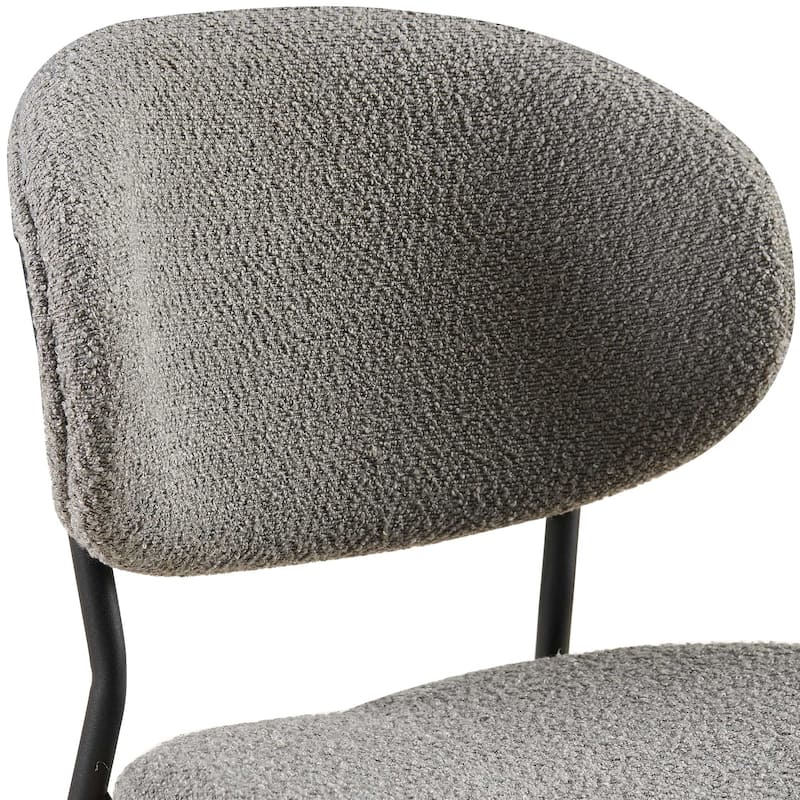 Mid-Century Modern Beige Curved Backrest Dining Chairs Set of 2