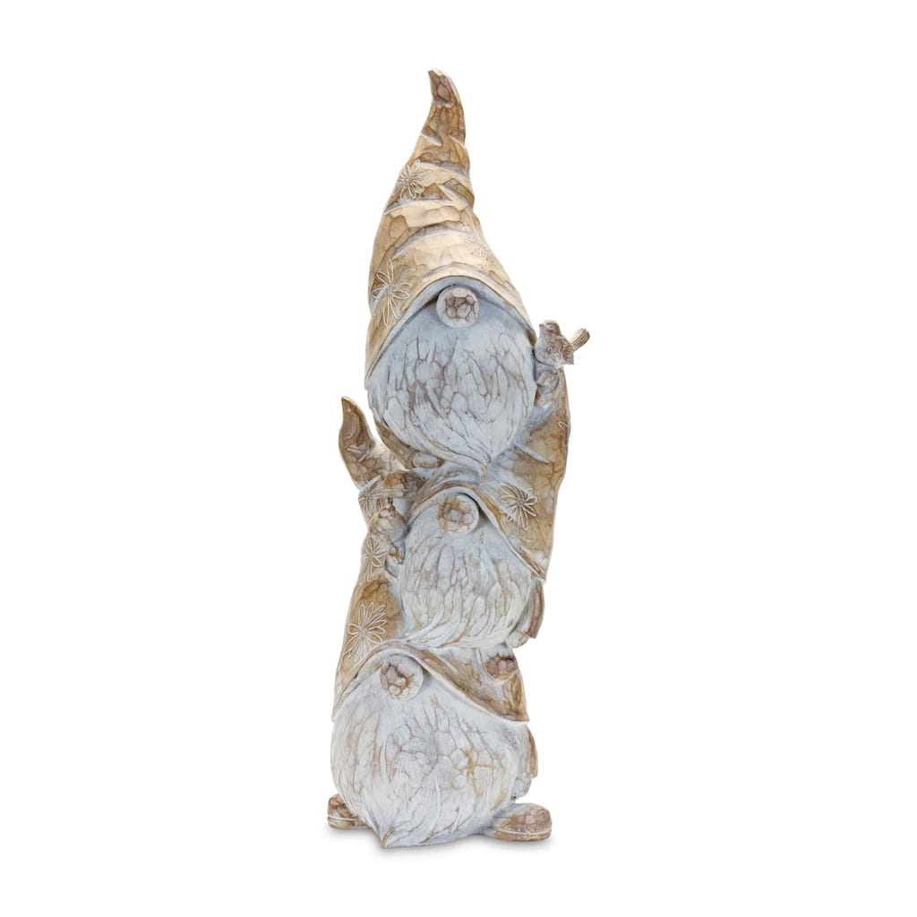 23.25" Carved Stacking Gnomes Christmas Tabletop Figurine
