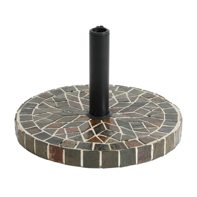 Christopher Knight Home - Enzo Tile Round Umbrella Base with Adjustable Pole Holder