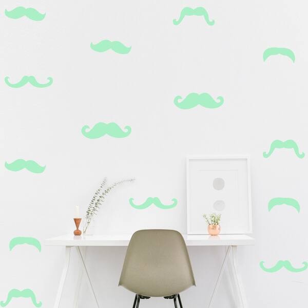 slide 2 of 2, Walplus Peel and Stick Glow In The Dark Moustache Wall Stickers Home Room Decor