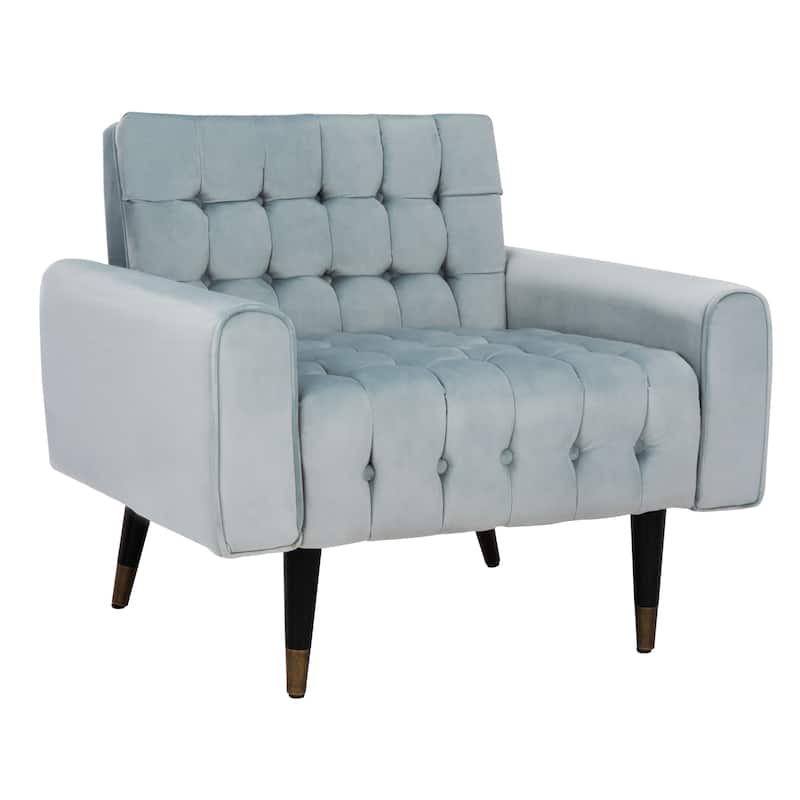 SAFAVIEH Nansy Contemporary Tufted Velvet Accent Chair - 32.7" x 31.5" x 28.4" - 34Wx31Dx29H
