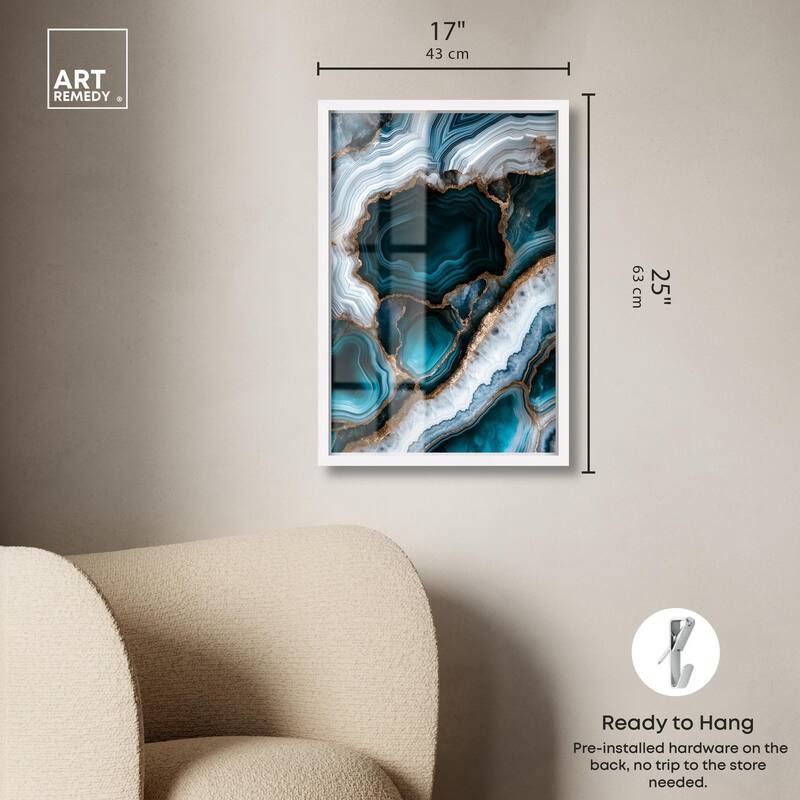 Teal Tectonic I Shadowbox by Art Remedy