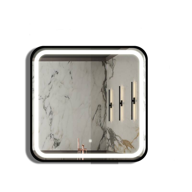 Framed Anti-Fog Wall Mounted LED Bathroom Vanity Mirror