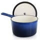 preview thumbnail 3 of 6, MegaChef 2 Quart Enameled Cast Iron Sauce Pan in Gradient Dark Blue
