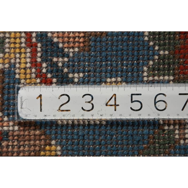 All-Over Blue Oushak Oriental Area Rug Handmade Wool Carpet - 8'11" x 11'9"