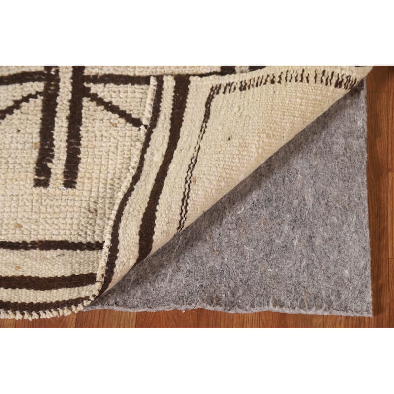 Geometric Anatolian Natural Dye Runner Rug Hand-knotted Wool Carpet - 3'0"x 11'0"